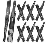 JI2OOYI glissières de tiroir 6 paires (12 pièces),55cm glissiere pour tiroir, amortisseur coulisse tiroir avec roulements à billes, montage latéral,extension complète, capacité de charge 45 Kg,noir
