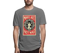 JI951HUAN Make Art Not War 100% Cotton T Shirts for Men Pack T-Shirts à Manches Courtes(Large)