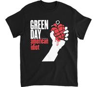 JIA YU HAO Authentic Green Day American Idiot Unisex 100% Cotton Short-Sleeve T-Shirts Black XXL