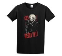 JIA YU HAO Billy Idol Rebel Yell Brick Wall Unisex 100% Cotton Short-Sleeve T-Shirts Black M