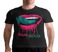JIA YU HAO Falling in Reverse Logo Comfortable Music Band Unisex 100% Cotton Short-Sleeve T-Shirts Black XXXL