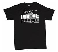 JIA YU HAO I Shoot People Funny Photography Camera Novelty Humor Unisex 100% Cotton Short-Sleeve T-Shirts Black XXL