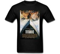 JIA YU HAO Leonardo Dicaprio Rms Titanic Oscars Unisex 100% Cotton Short-Sleeve T-Shirts Black S