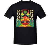 JIA YU HAO Moon Duo Circles Funny Unisex 100% Cotton Short-Sleeve T-Shirts Black XL