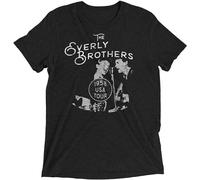 JIA YU HAO Retro 1958 Tour The Everly Brothers Unisex 100% Cotton Short-Sleeve T-Shirts Black XXXL