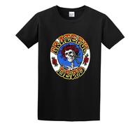 JIA YU HAO Shan HuangGrateful Dead Pattern Unisex 100% Cotton Short-Sleeve T-Shirts Black M