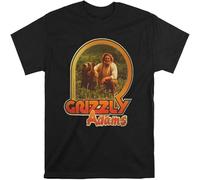 JIA YU HAO Times of Grizzly Adams Cool Unisex 100% Cotton Short-Sleeve T-Shirts Black XXXL