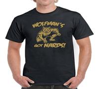 JIA YU HAO Wolfman'S Got Nards Funny Monster 80S Movie Scary Horror Wolf Unisex 100% Cotton Short-Sleeve T-Shirts Black M