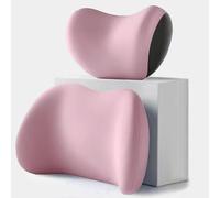 JIABAOCA Ensemble De Coussin De Taille D'Appui-TêTe Voiture pour Tesla Model 3 2019-2023, Coussin Dos Voiture Oreiller De Soutien du Dos en Mousse à MéMoire, Accessoires,A Pink