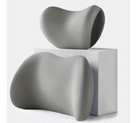 JIABAOCA Ensemble De Coussin De Taille D'Appui-TêTe Voiture pour Tesla Model S 2014-2023, Coussin Dos Voiture Oreiller De Soutien du Dos en Mousse à MéMoire, Accessoires,A Gray