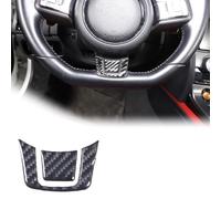 JIABAOCA Fibre de Carbone Couverture Habillage Cadre Volant Voiture pour Jaguar F-Type 2013-2022, Garniture de Cadre de Décoration de Volant, Style de Voiture Intérieur Accessoires