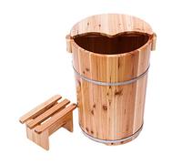 JIABAOCA Seau de pulvérisation en bois pour spa pour les pieds, tonneau de bain pour pieds en épicéa, hauteur 40 cm, avec baignoire pour pieds, massage, sauna, eaux thermales, maison charitable