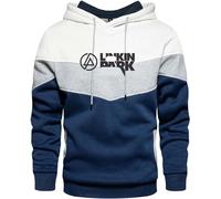 JIABAOCA Sweat À Capuche Décontracté pour Hommes Et Femmes Lin.Kin P_ark Pull Imprimé Patchwork Sweat-Shirt À Manches Longues avec Cordon De Serrage,XL,B