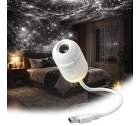 JIABAOZ 2-in-1 Galaxy Projector Night Light, Multifunctional Portable Starry Sky Night Light Projector, 360° Rotating USB Powered with HD Films for Car and Bedroom Decoration (5-image)