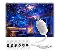JIABAOZ 2-in-1 Galaxy Projector Night Light, Multifunctional Portable Starry Sky Night Light Projector, 360° Rotating USB Powered with HD Films for Car and Bedroom Decoration (5-image)