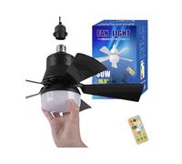 JIABAOZ Ceiling Fans with Lights and Remote, Fan Light Ceiling Light Bulb Fan 30W, 5 Blades, 3 Color Dimmable LED, 3 Speeds, Timing Function for Bedroom, Living Room (Black)
