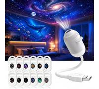 JIABAOZ Galaxy Projector Night Light, Starry Sky Projector Lamp (12-image) | LED Ceiling Projector with Projection Films, USB Powered Galaxy Light for Bedroom, Kids Room Decor