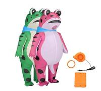 JIABAOZ Inflatable Frog Costume, Funny Full Body Inflatable Frog Costume Adult/Child with Air Pump, Men & Women for Halloween Cosplay Party (M,PInk+Green)