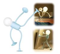 JIABAOZ Lampe de Nuit Amusante avec Ventouse, Lampe Créative en Forme de Personnage, Petite Lampe de Bureau LED Polyvalente, Décoration de Noël (Blue)