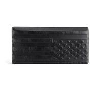 JIABAOZ Portefeuille en Cuir avec Protection RFID Véritable Vieilli avec Poche Zippée pour Pièces De Monnaie, Porte-Cartes De Crédit, Portefeuille À Deux Volets (Noir)