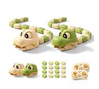 JIABAOZ Serpent Crocodile Télécommandé, Mangeur Magnétique, Jeu Compétition Multijoueur Rechargeable USB Sons Lumières, Cadeau Éducatif Interactif Enfant Dès 3 Ans (Vert et Jaune)