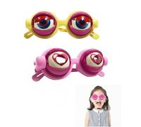 JIABAOZ Winking Glasses - Blink & Wink Novelty Blinking Glasses, Funny Eye Frames with Strap, Manual Blink Action for Parties, Costumes & Fun Photo Props (2B)