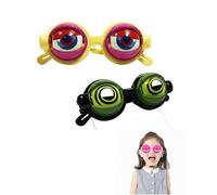 JIABAOZ Winking Glasses - Blink & Wink Novelty Blinking Glasses, Funny Eye Frames with Strap, Manual Blink Action for Parties, Costumes & Fun Photo Props (2C)
