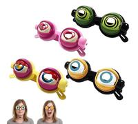 JIABAOZ Winking Glasses - Blink & Wink Novelty Blinking Glasses, Funny Eye Frames with Strap, Manual Blink Action for Parties, Costumes & Fun Photo Props (4PCS)