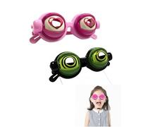 JIABAOZ Winking Glasses - Blink & Wink Novelty Blinking Glasses, Funny Eye Frames with Strap, Manual Blink Action for Parties, Costumes & Fun Photo Props (2A)