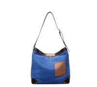 JIABAOZ Women’s Suede Shoulder Crossbody Bag Large Capacity Bucket Purse Slouchy Hobo Bag for Travel Leisure Fall Winter Tote Handbag (Blue)