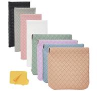 JIABEIUS Lot de 8 petites trousses de maquillage pour sac à main, 2 tailles, mini organiseurs de cosmétiques, sacs de rangement portables en cuir tissé pour pièces de monnaie, rouge à lèvres