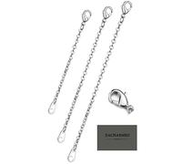 JIACHARMED Extensions de collier en argent délicates de 5,1 cm, 7,6 cm, 10,2 cm pour colliers, ras-de-cou, bracelets de cheville, extension de chaîne de 2 mm de large