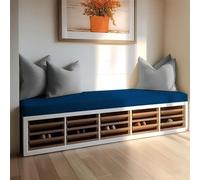 JIAFANG Coussin de Banc sur Mesure 35 x 120 cm Fond Antidérapant Coussin Banc Mousse pour Housse Lavable pour Terrasse, Cuisine, Salle à Manger, Bleu