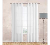 JIAFANG Rideaux Voilages 200 x 160 cm Transparen Lumineux Décorations D'Intérieur de Fenêtre Bloquer Soleil Anti UV, Doux et Esthétiques Salon Moderne Chambre Adult Cuisine, Blanc