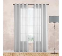 JIAFANG Rideaux Voilages 200 x 180 cm Transparen Lumineux Décorations D'Intérieur de Fenêtre Bloquer Soleil Anti UV, Doux et Esthétiques Salon Moderne Chambre Adult Cuisine, Gris Clair