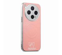 JIAFEI Coque Magnétique pour Vivo X300 5G, Cuir Souple avec Recharge sans Fil Étui, Antichoc Dos PC Arrière Housse, Protection de L'objectif Améliorée, Rose