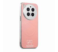 JIAFEI Coque Magnétique pour Vivo X300 Pro, Cuir Souple avec Recharge sans Fil Étui, Antichoc Dos PC Arrière Housse, Protection de L'objectif Améliorée, Rose