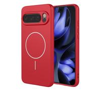 JIAFEI Coque pour Google Pixel 10 Pro XL, Compatible avec Magnétique Silicone Liquide Housse, Protection Complète, Doublure en Microfibre Étui, Rouge