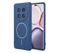 JIAFEI Coque pour Honor Magic 7 Lite 5G, Compatible avec Magnétique Silicone Liquide Housse, Protection Complète, Doublure en Microfibre Étui, Bleu
