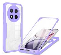 JIAFEI Coque pour Honor Magic 7 Lite 5G, Housse Transparente Protection d'écran intégrée, Intégrale 360°Protection, Protection Caméra, Antichoc Militaire Étui, Violet