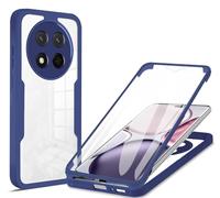 JIAFEI Coque pour Honor Magic 7 Lite 5G, Housse Transparente Protection d'écran intégrée, Intégrale 360°Protection, Protection Caméra, Antichoc Militaire Étui, Bleu