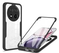 JIAFEI Coque pour Honor Magic 7 Lite 5G, Housse Transparente Protection d'écran intégrée, Intégrale 360°Protection, Protection Caméra, Antichoc Militaire Étui, Noir