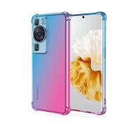 JIAFEI Coque pour Huawei P60/ P60 Pro Étui Protecteur en Souple Silicone TPU Antichoc Housse de Protection en Couleur Dégradée Compatible avec Huawei P60/ P60 Pro Bleu/Rose