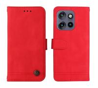JIAFEI Coque pour Motorola Edge 50 Neo/ThinkPhone 25, Housse Premium en Cuir PU pour Etui Portefeuille avec [Cordon/Emplacements Cartes/Magnetique/Stand Fonction], Rouge