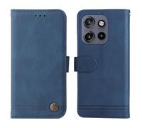 JIAFEI Coque pour Motorola Edge 50 Neo/ThinkPhone 25, Housse Premium en Cuir PU pour Etui Portefeuille avec [Cordon/Emplacements Cartes/Magnetique/Stand Fonction], Bleu