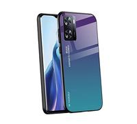 JIAFEI Coque pour Oppo A57 4G / Oppo A57s Coque, Etui Dégradé de Couleur Verre Trempé Back Coque + Souple Silicone TPU Case Cover Protection Antichoc Housse, 3