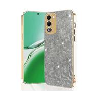 JIAFEI Coque pour Oppo A5M / Oppo A5 5G/4G, Housse de Paillettes Motif Vague d'eau, Étui de Antichoc en TPU Bumper Luxe Tendance Électroplaqué pour Filles, Argent