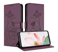 JIAFEI Coque pour Oppo A5X 5G/4G, Housse Premium en Cuir PU pour Etui Portefeuille Beau Fleur Motif, [Cordon/Ranges Cartes/Magnetique/Stand], Rouge Vin
