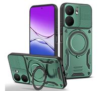 JIAFEI Coque pour Oppo A5X 5G/4G, Magnétique Recharge sans Fil Housse avec 360° D’Anneau Rotatif Support, Protection de Caméra Étui Antichoc, Vert