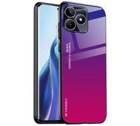 JIAFEI Coque pour Realme C63 4G / Realme C61 Coque, Etui Dégradé de Couleur Verre Trempé Back Coque + Souple Silicone TPU Case Cover Protection Antichoc Housse, 4